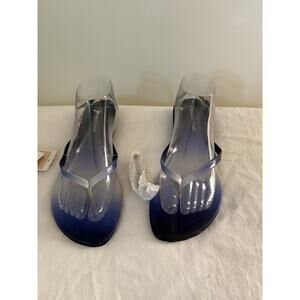 Coldwater Creek Womens Size 10 M Flip Flops Blue Ombre Sandals NEW Beach